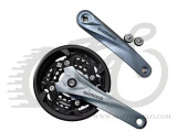 Шатуны Shimano FC-M3000 40/30/22T, 9ск. 175мм, с защитой, с болтами, черные OEM